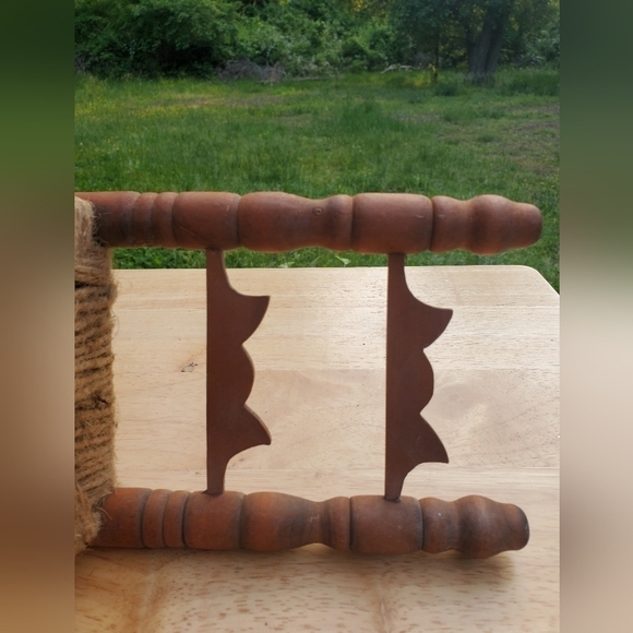 Rare Vintage Wood Ladder Back Quilted nest Seat Doll Teddy Bear Chair. - Picture 12 of 13